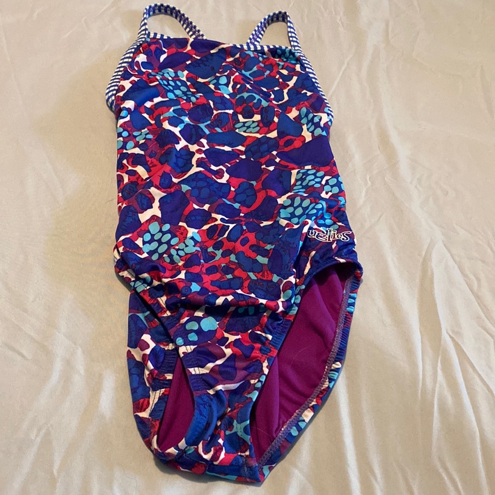 Uglies swim suit. Dolfin brand.  Size 28.  Red white and blue.